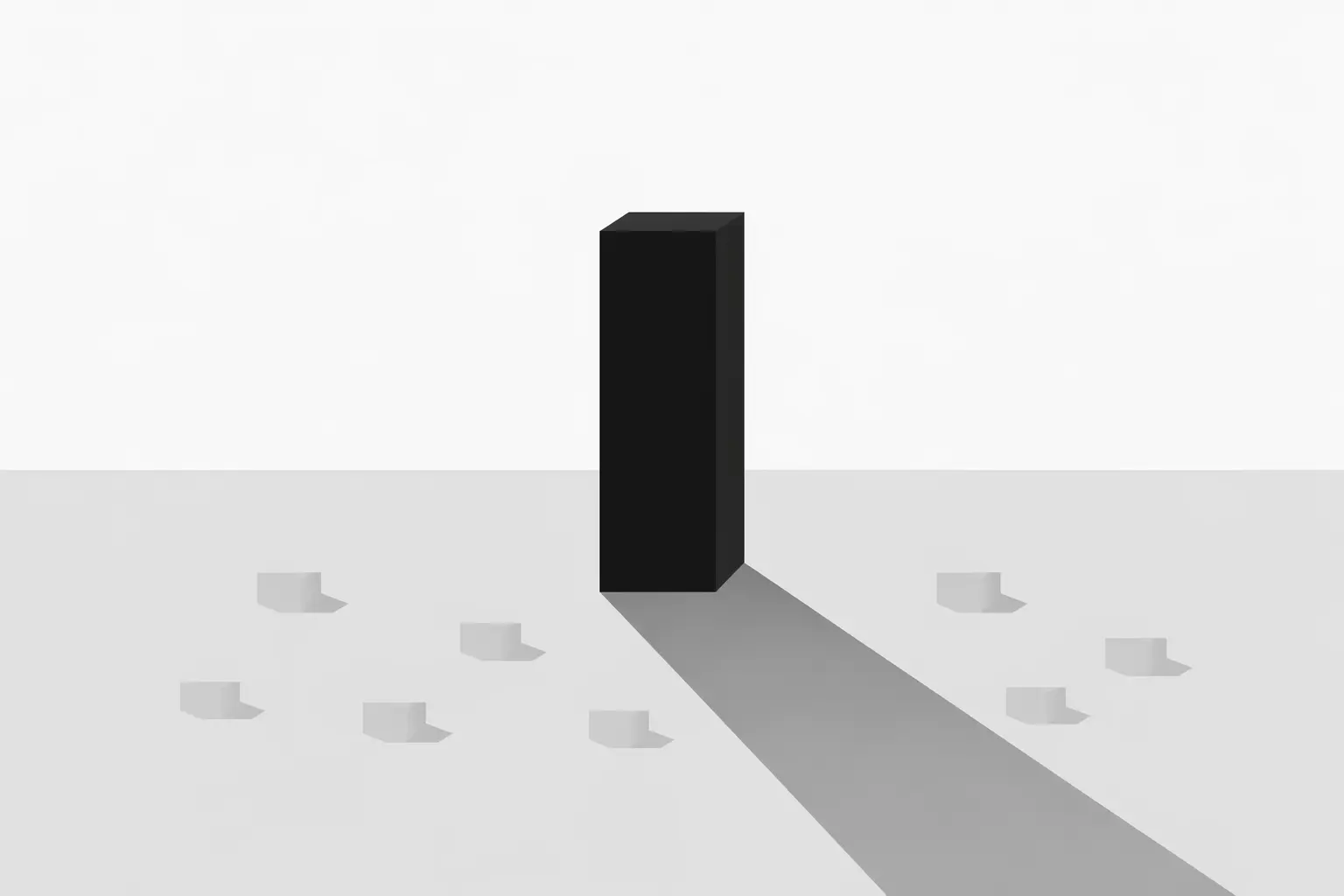 fascisterne, Minimal design showing a single strong structure casting a shadow symbolizing control and dominance