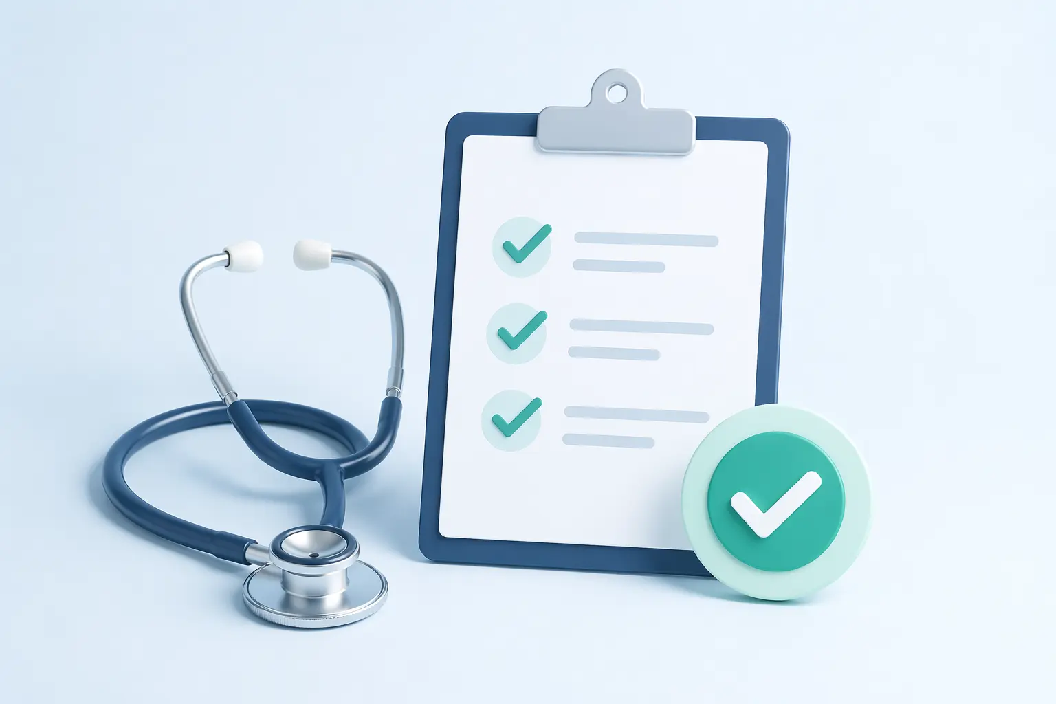 doctor gomez tello roberto argentina doctor​ simple verification concept with stethoscope and checklist on clean background