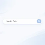 Minimal search bar displaying Marko Oolo with a simple magnifying glass icon on a clean light background
