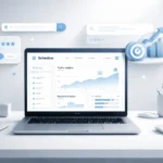 Professional digital workspace illustrating schedow concept in SEO and branding